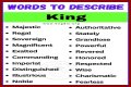 What words describe a king?